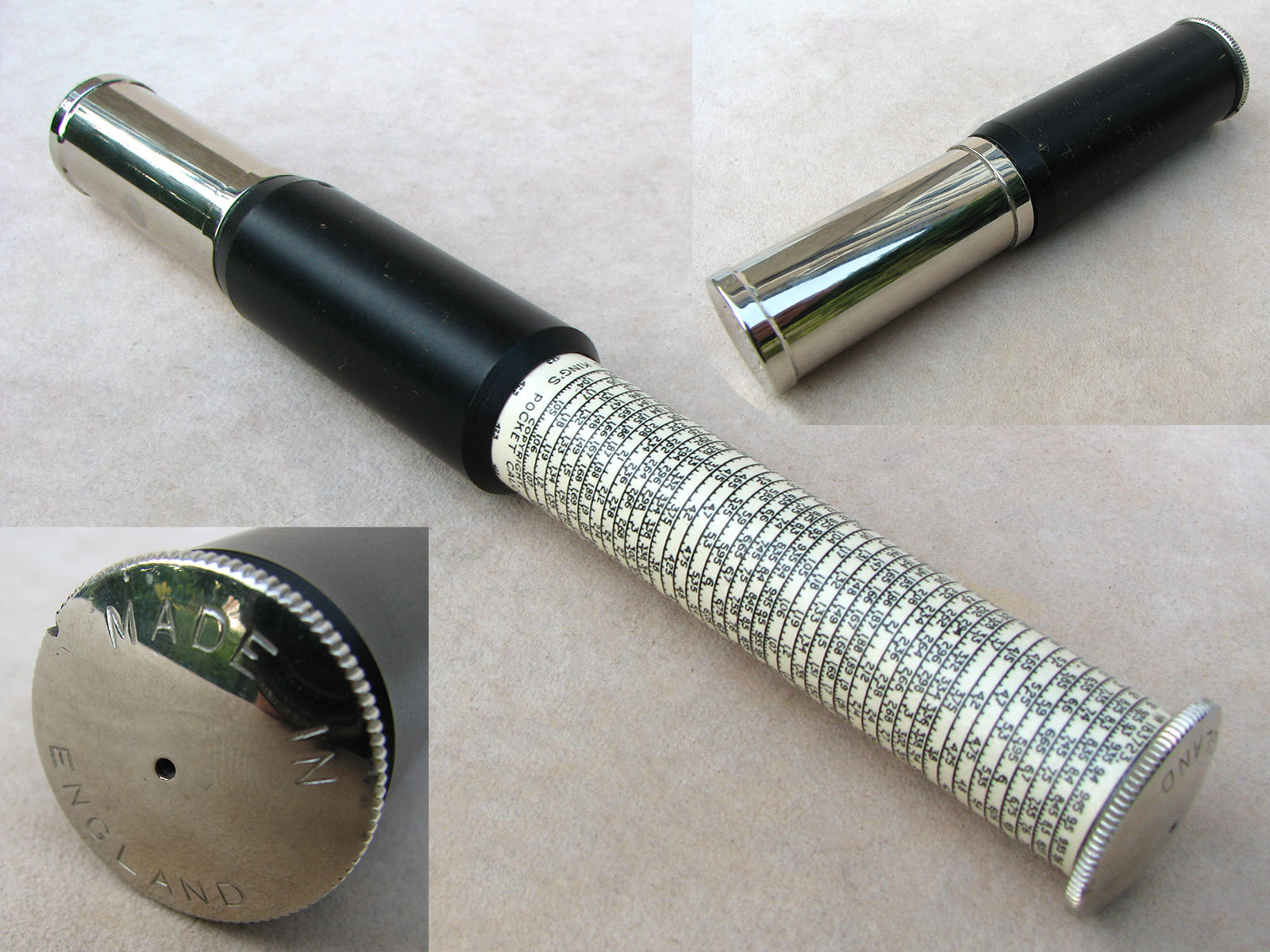 Late 1940's Otis King model K type B cylindrical slide rule calculator